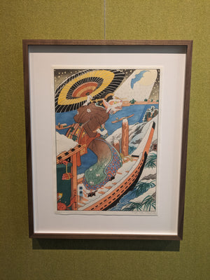'Bat Luck'  print in wooden frame - Moira Hahn