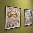 Load image into Gallery viewer, Bath House of the Gods' Gold Foil Print in black frame - Jed Henry