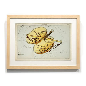 Astronomy engravings in hardwood Frame